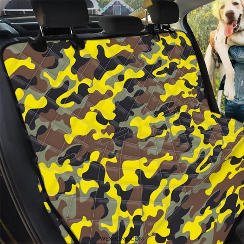 Woodland And Yellow Camo Print Pet Car Seat Cover