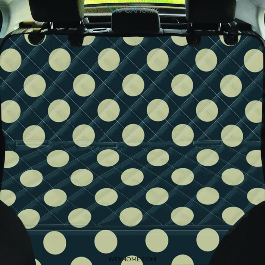 Vintage Black Polka Dot Pet Car Seat Cover