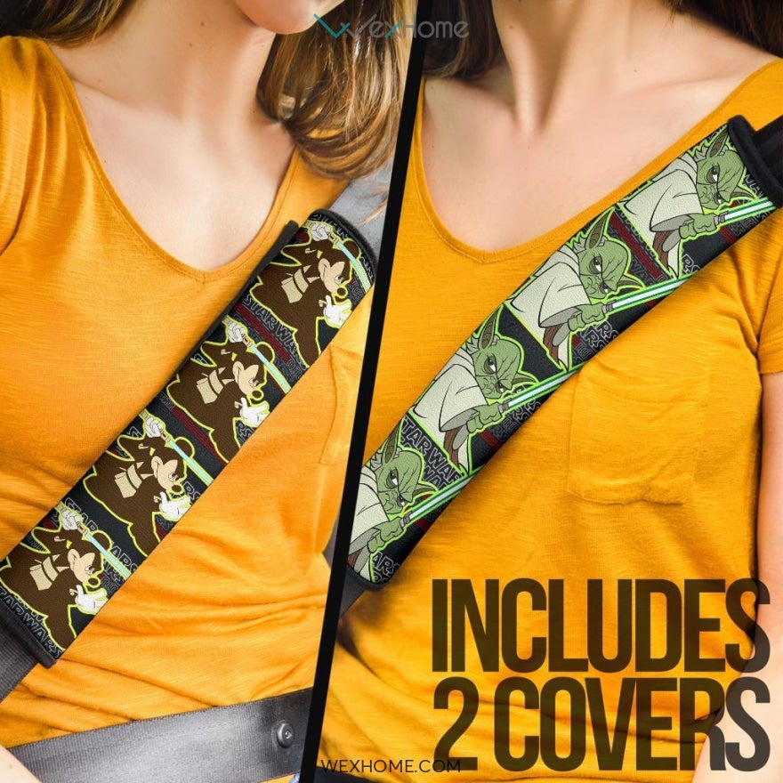 Star Wars Movie Seat Belt Covers | Jedi Mickey Lightsaber Belt Covers