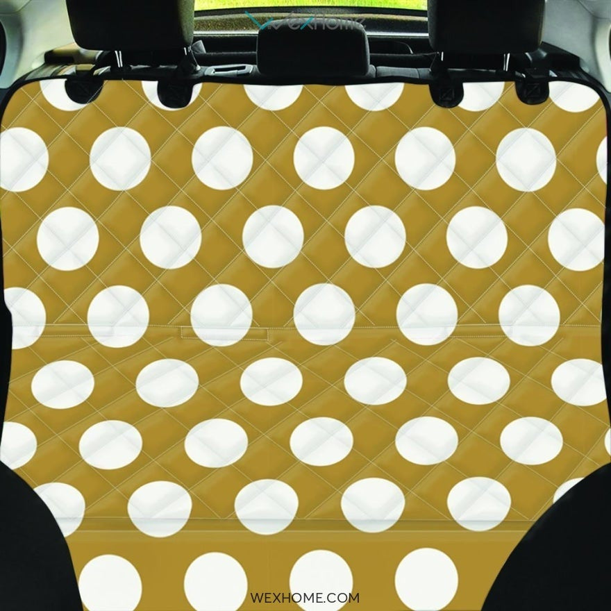 White And Yellow Polka Dot Pet Car Seat Cover