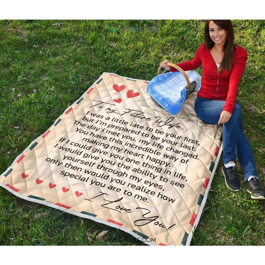 To My Future Wife Letter Printed Quilt