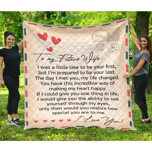 To My Future Wife Letter Printed Quilt