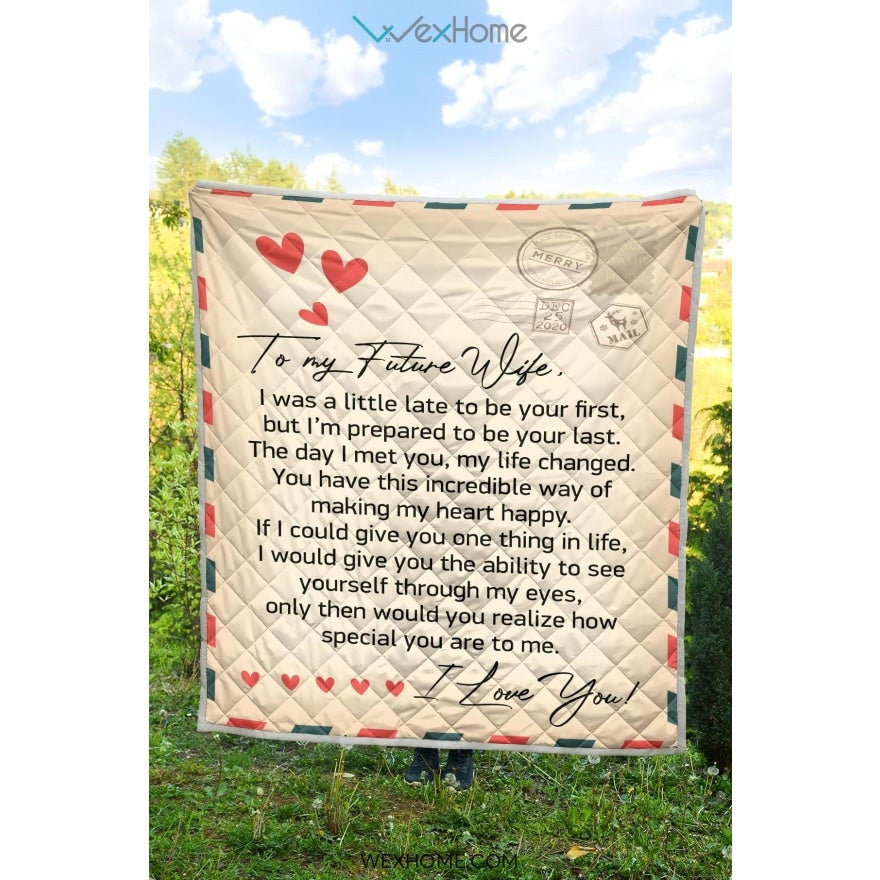 To My Future Wife Letter Printed Quilt