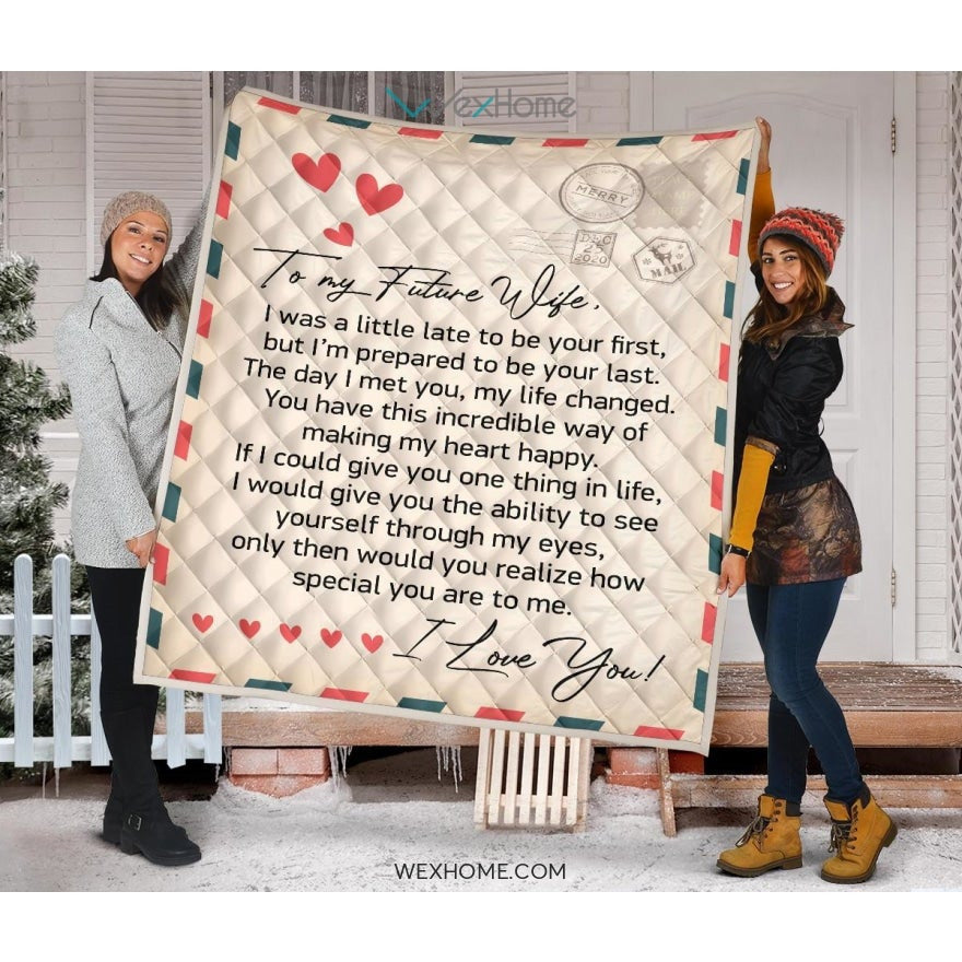 To My Future Wife Letter Printed Quilt