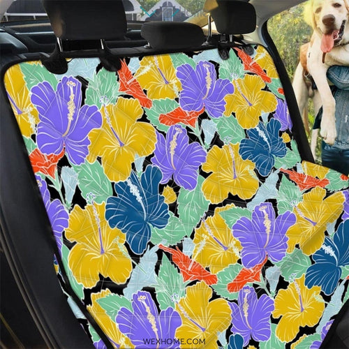 Violet Hibiscus Flower Hawaiian Print Pet Car Seat Cover