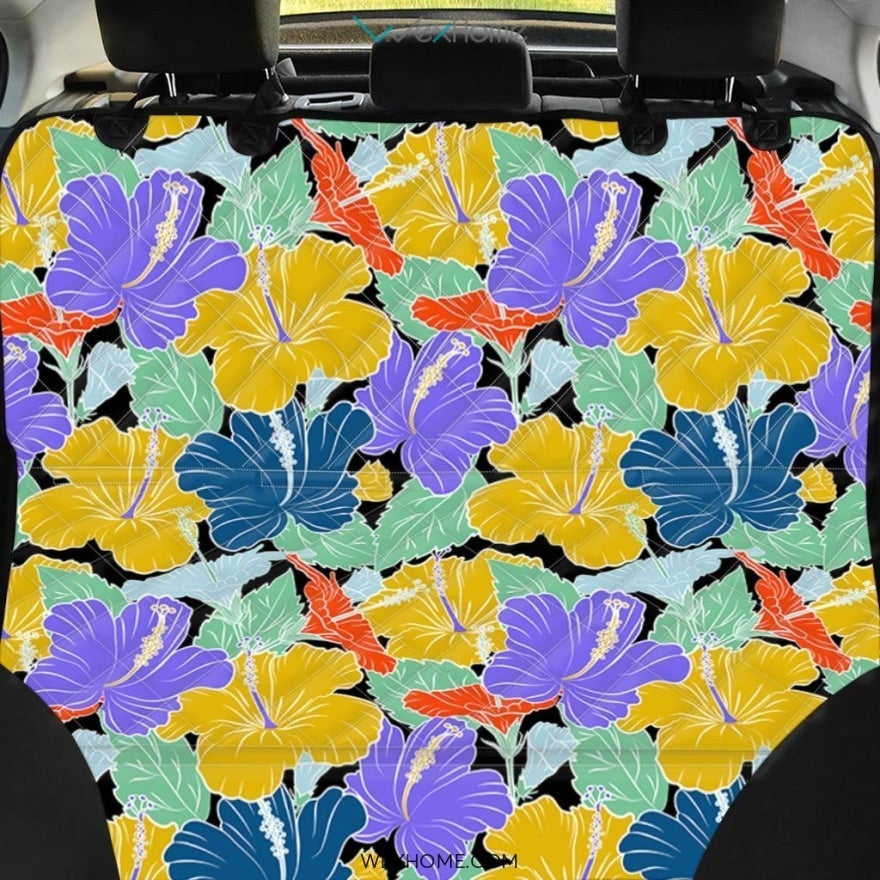 Violet Hibiscus Flower Hawaiian Print Pet Car Seat Cover