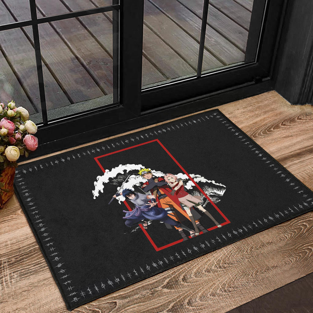Naruto Anime Door Mat Team 7 Naruto Sasuke Sakura Fighting Door Mat Home Decor