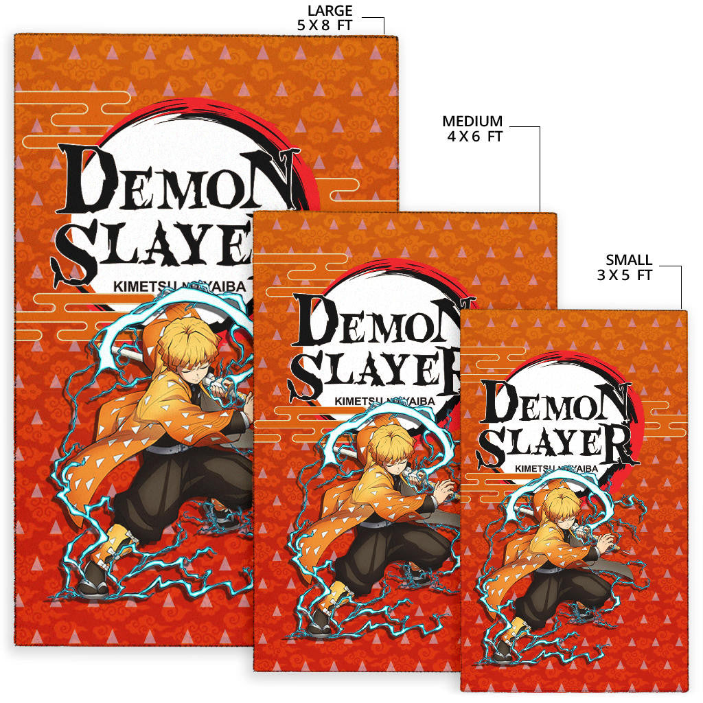 Demon Slayer Anime Zenitsu Sleeping Lightning Breath Power Area Rug Home Decor