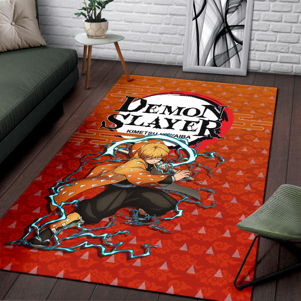 Demon Slayer Anime Zenitsu Sleeping Lightning Breath Power Area Rug Home Decor