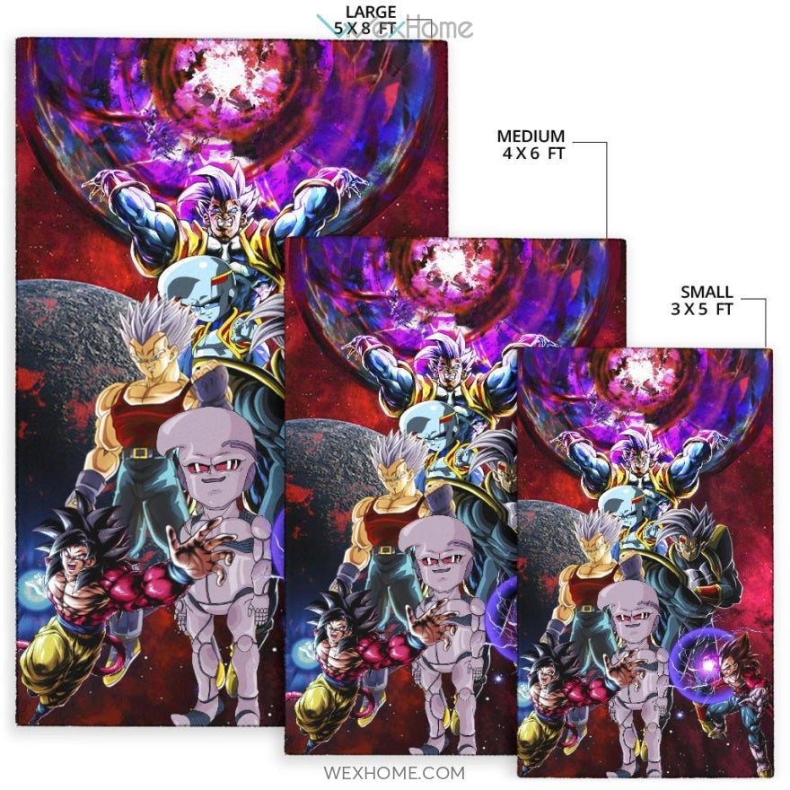 Dragon Ball Anime DB Super Saiyan Goku Vs Villains Red Galaxy Area Rug Home Decor