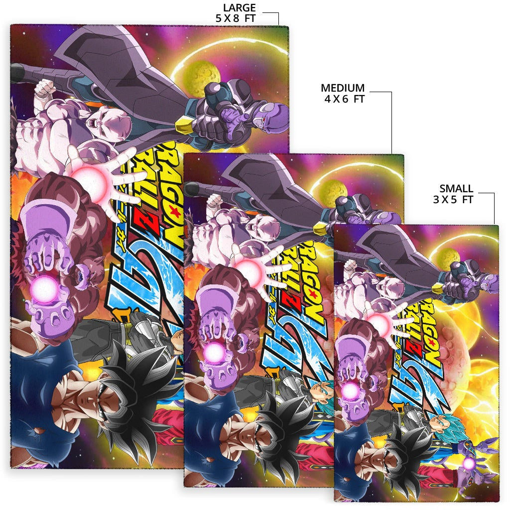 Dragon Ball Anime DB Text Main Characters Orange Balls Area Rug Home Decor