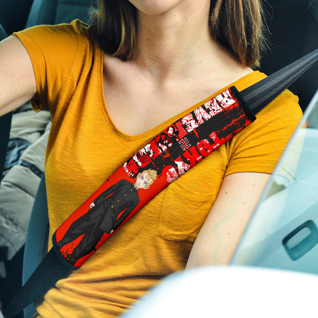 Tokyo Revengers Manga Anime Takemichi Hanagaki No Emotion Black And Red Seat Belt Covers