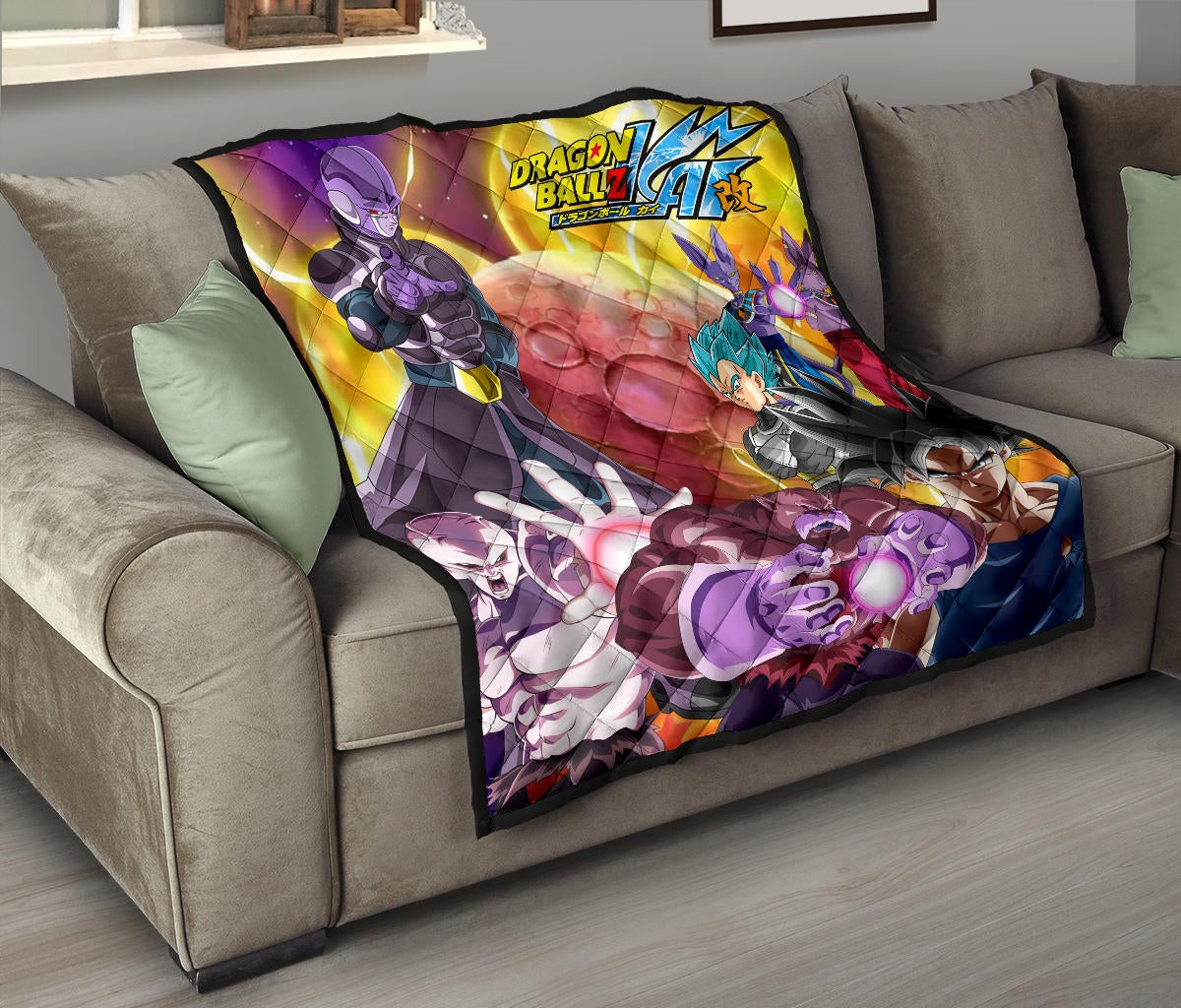 Dragon Ball Anime DB Text Main Characters Orange Balls Premium Quilt Blanke