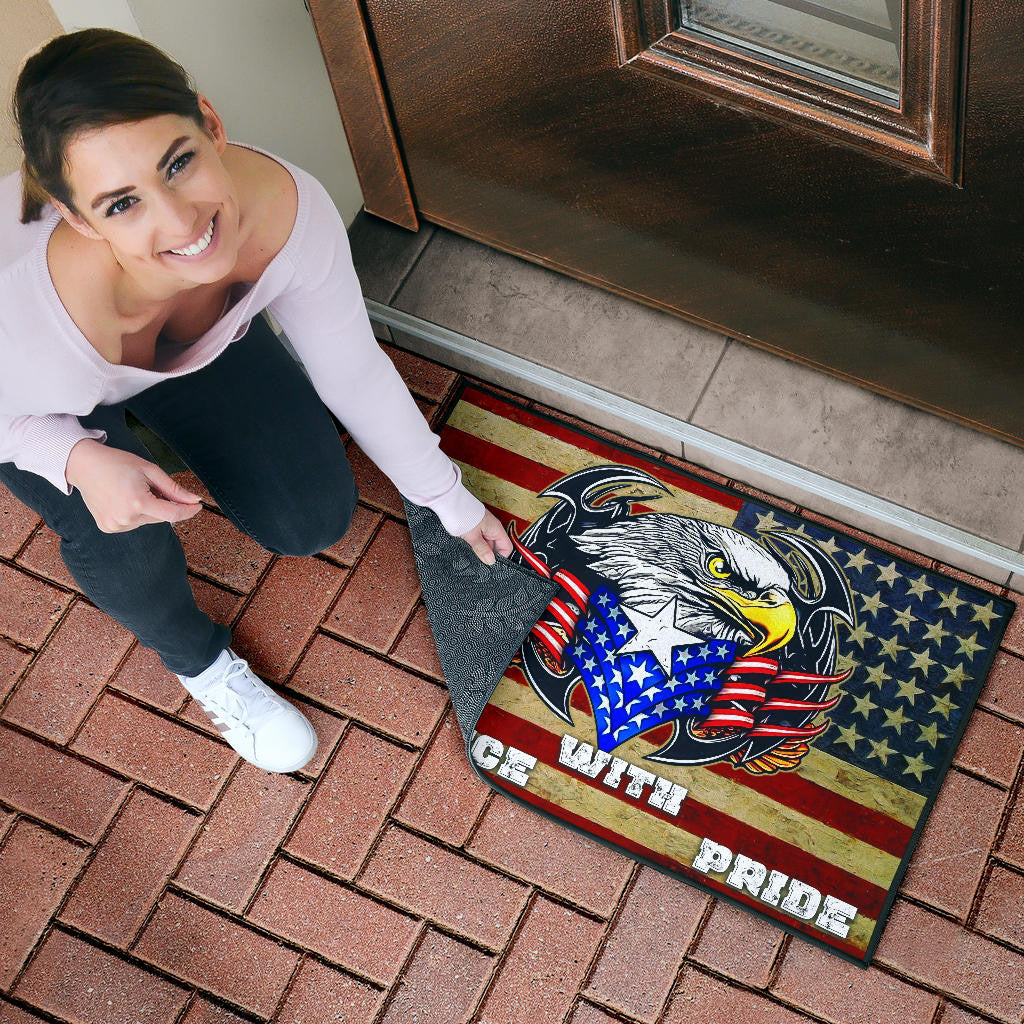 US Independence Day Eagle Service With Pride US Flag Door Mat Home Decor