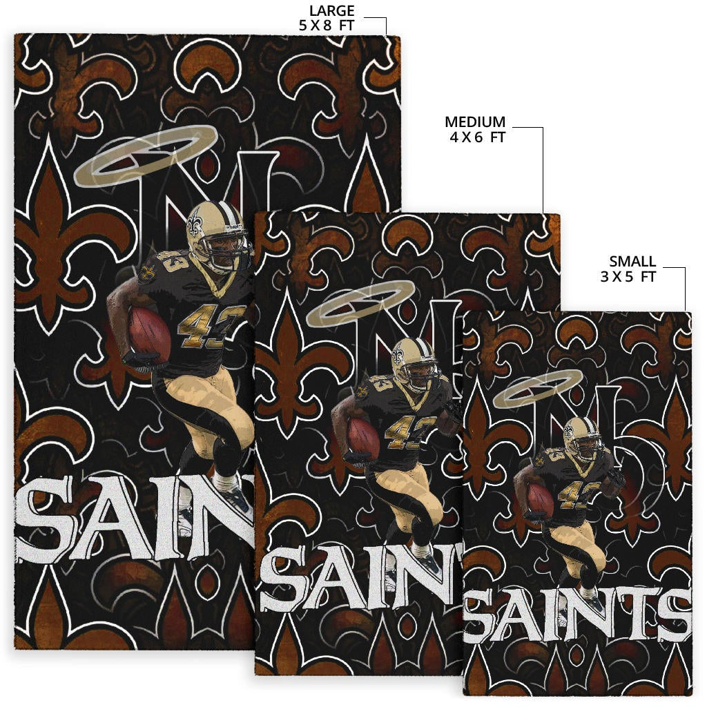New Orleans Saints American Football Team Marcus Williams 43 Running Saints Doodle Area Rug Home Decor