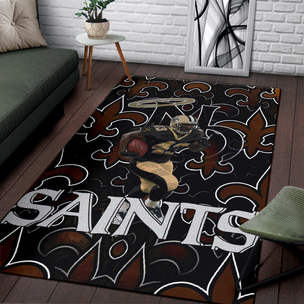 New Orleans Saints American Football Team Marcus Williams 43 Running Saints Doodle Area Rug Home Decor