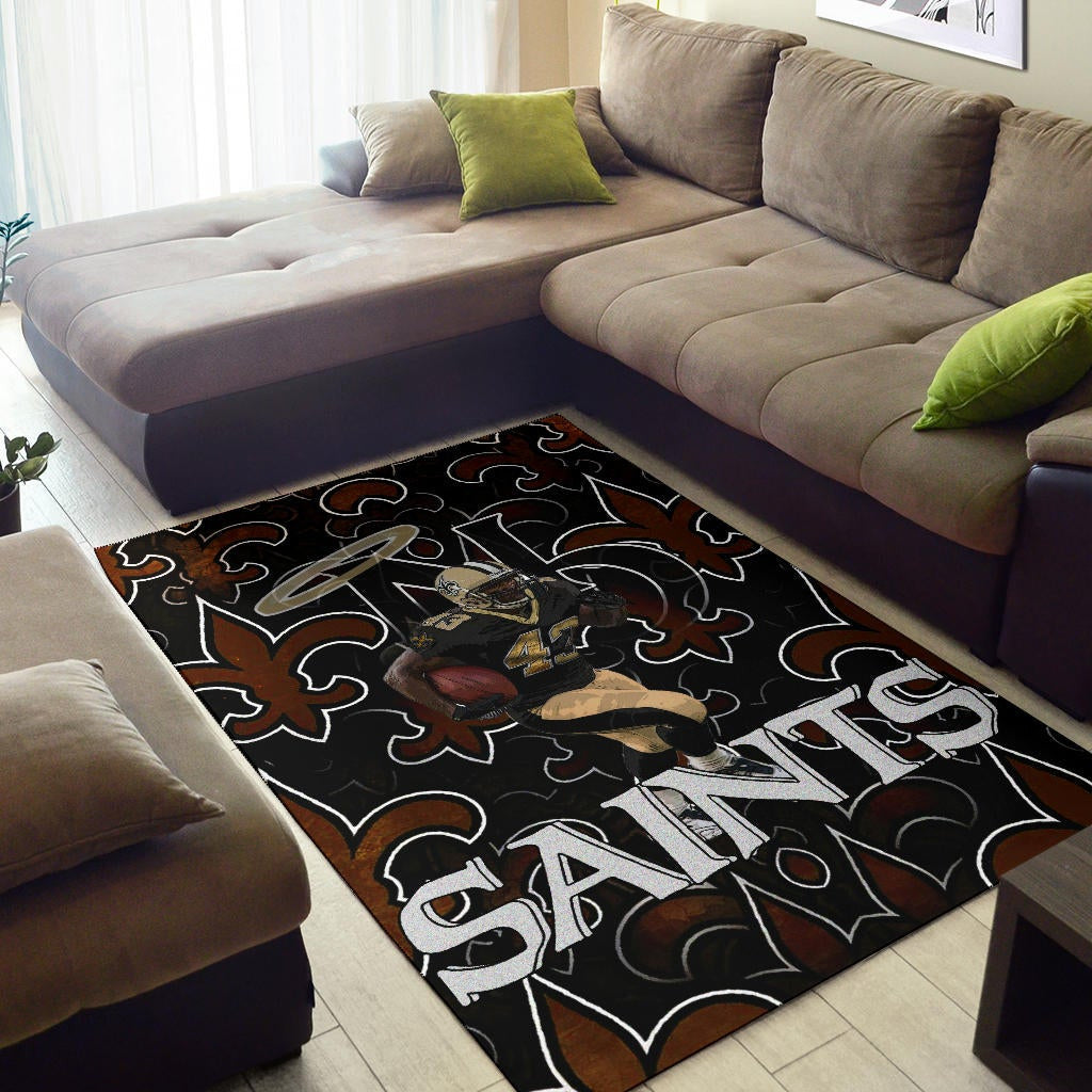 New Orleans Saints American Football Team Marcus Williams 43 Running Saints Doodle Area Rug Home Decor