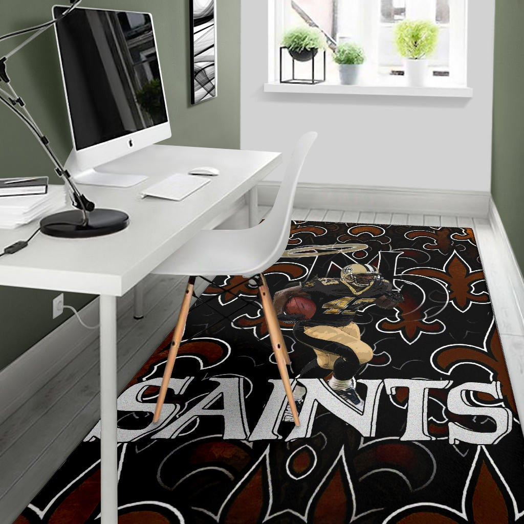 New Orleans Saints American Football Team Marcus Williams 43 Running Saints Doodle Area Rug Home Decor
