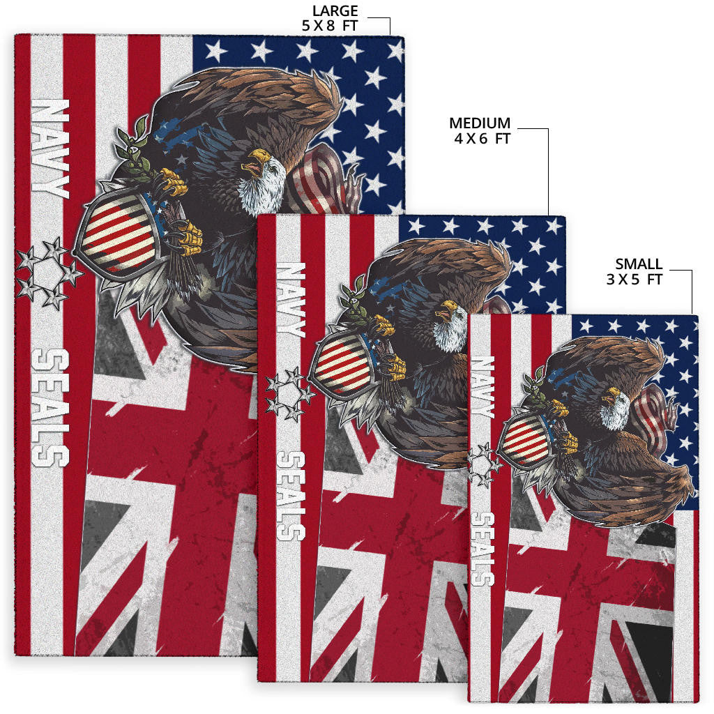 US Independence Day Eagle Taking US Shield Navy Seals Area Rug Home Decor