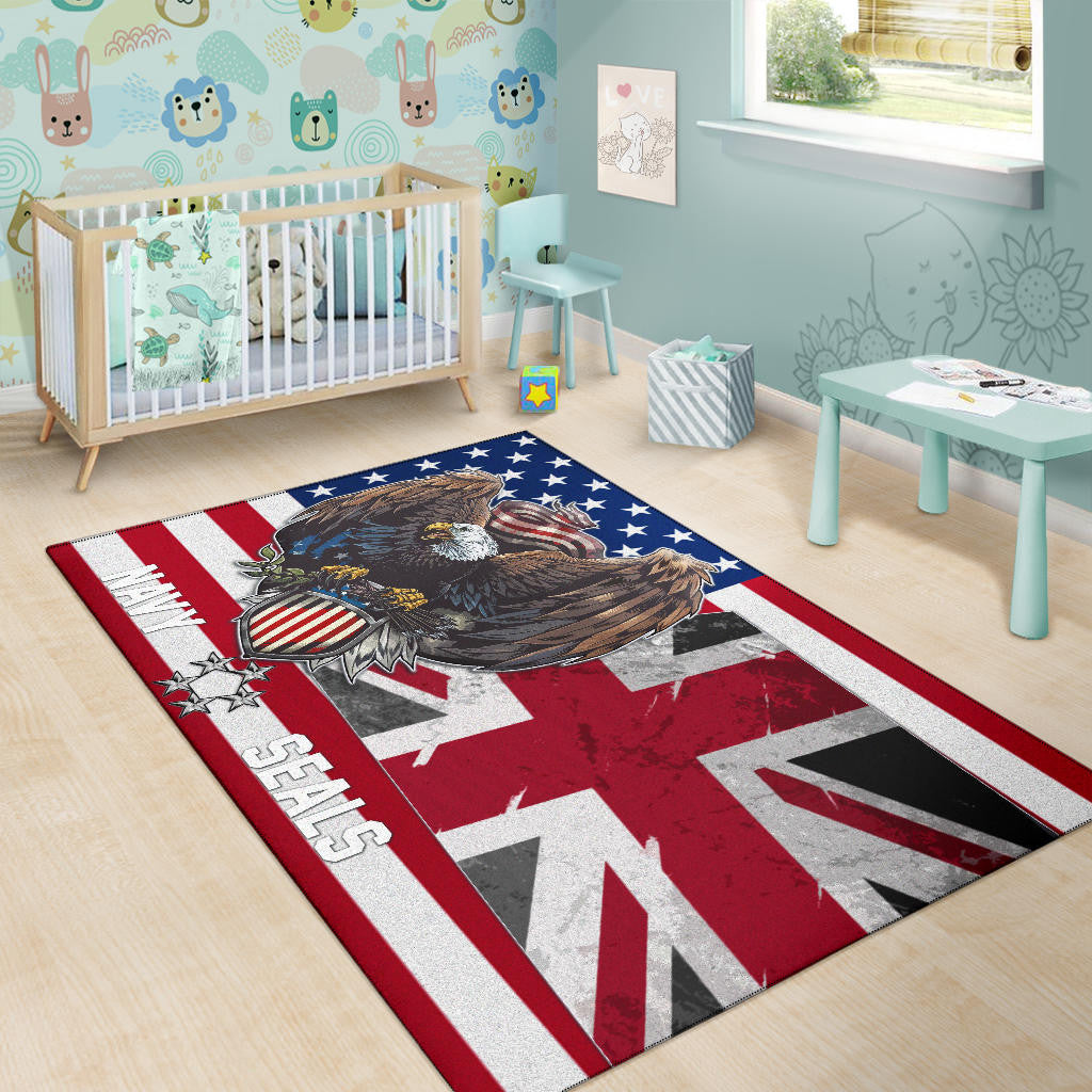 US Independence Day Eagle Taking US Shield Navy Seals Area Rug Home Decor