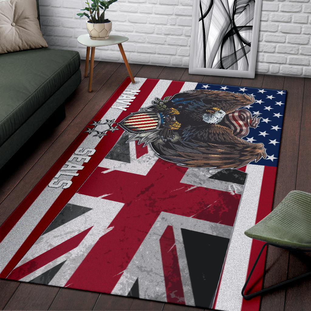 US Independence Day Eagle Taking US Shield Navy Seals Area Rug Home Decor