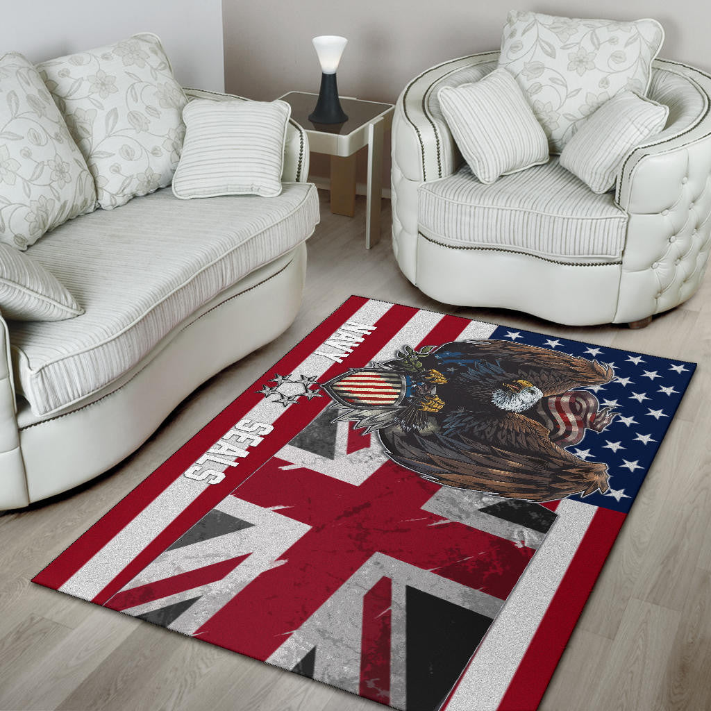 US Independence Day Eagle Taking US Shield Navy Seals Area Rug Home Decor