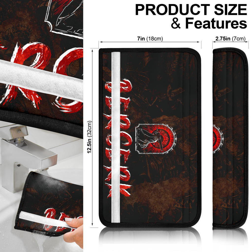 Berserk Anime Guts With Giant Sword Power Red Eye Seat Belt Covers