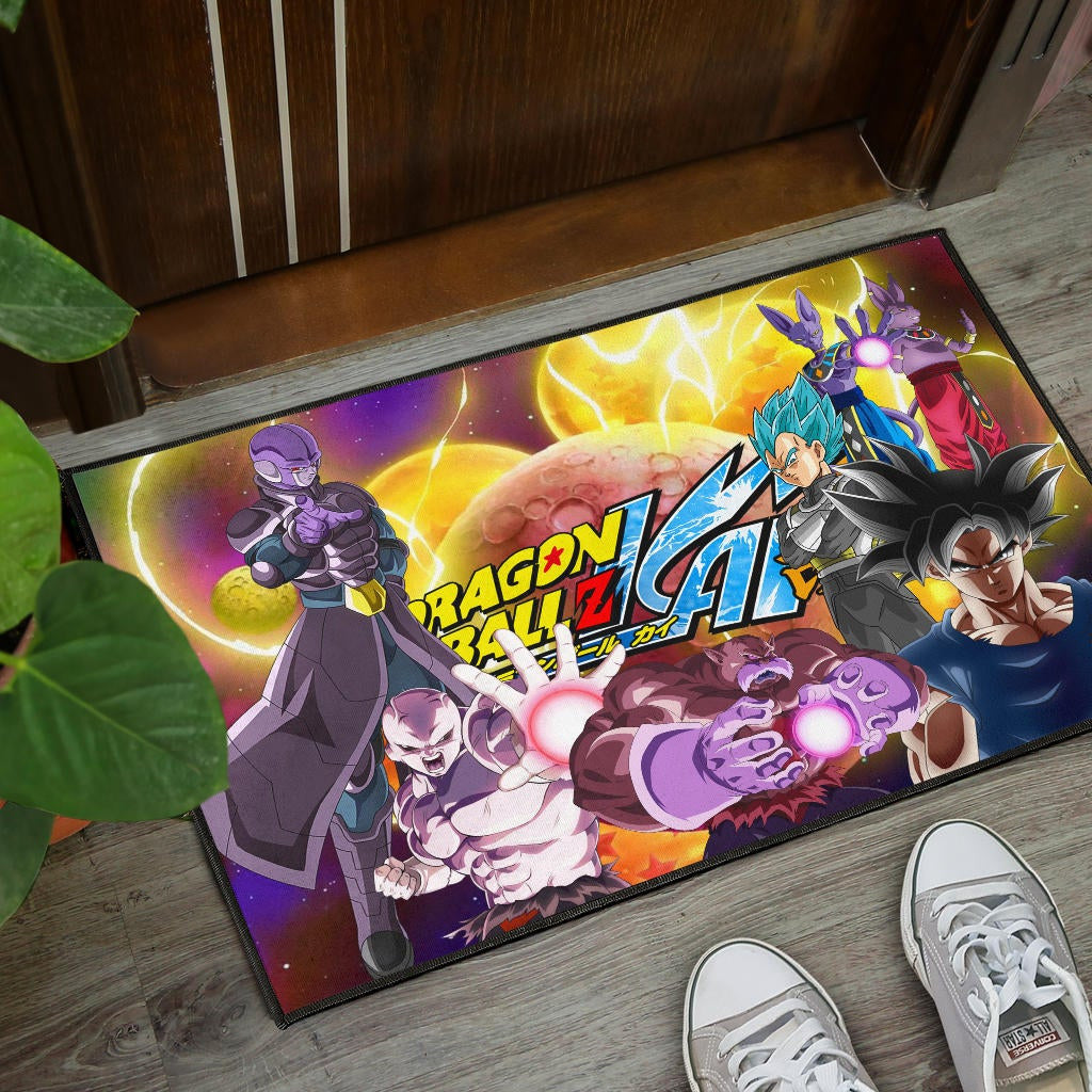Dragon Ball Anime DB Text Main Characters Orange Balls Door Mat Home Decor