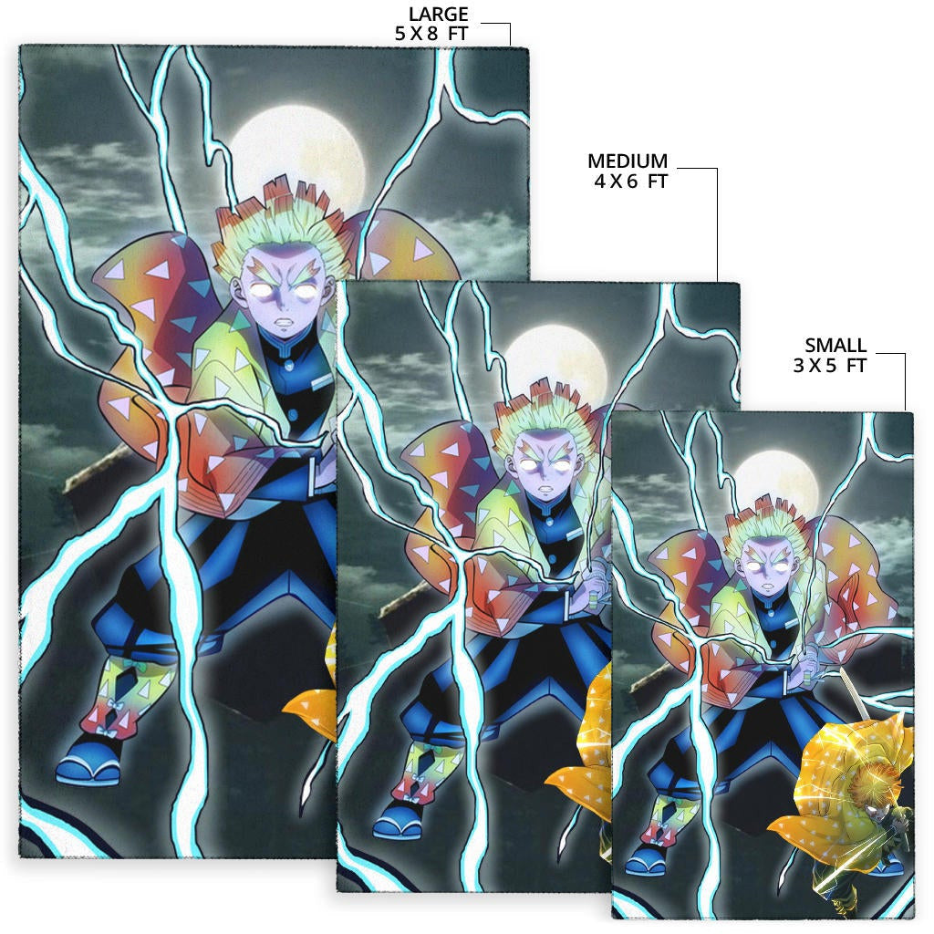 Demon Slayer Anime Zenitsu Lightning Breath Power Eye Area Rug Home Decor