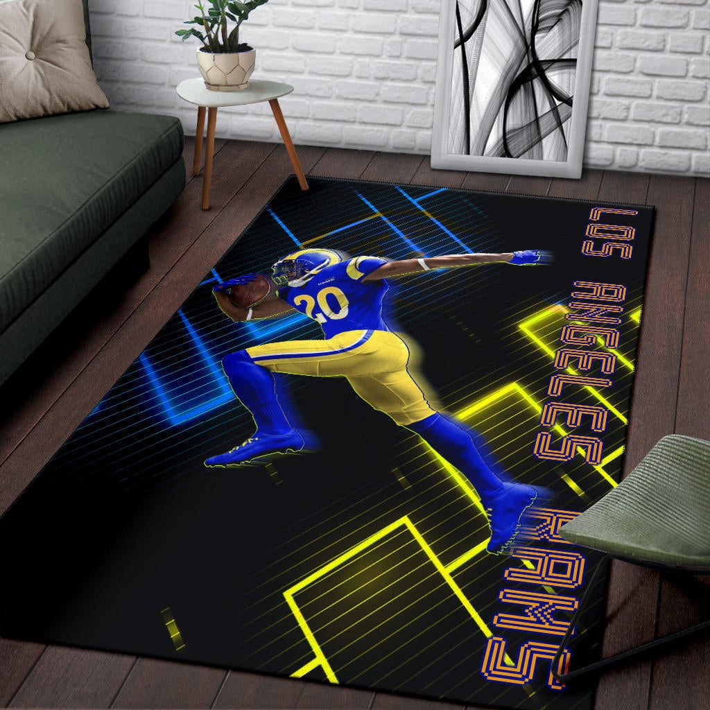 Los Angeles Rams American Football Team Cool Jalen Ramsey 20 Running Electronic Area Rug Home Decor