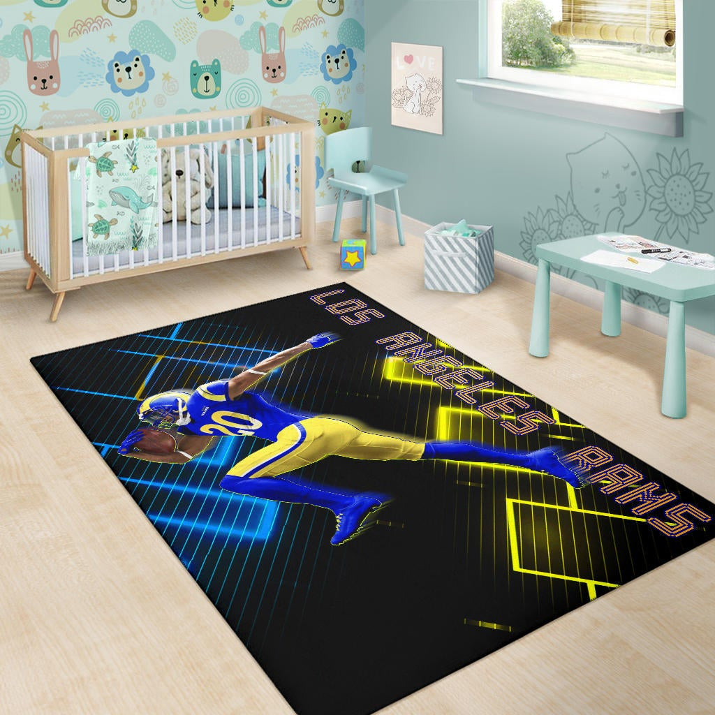 Los Angeles Rams American Football Team Cool Jalen Ramsey 20 Running Electronic Area Rug Home Decor