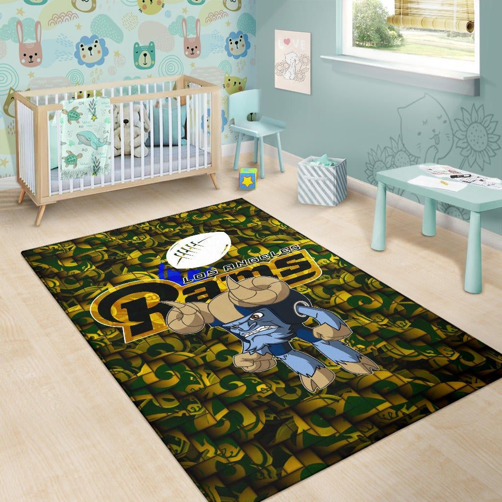 Los Angeles Rams American Football Team Angry Rusher LA Rampage Patterns Area Rug Home Decor