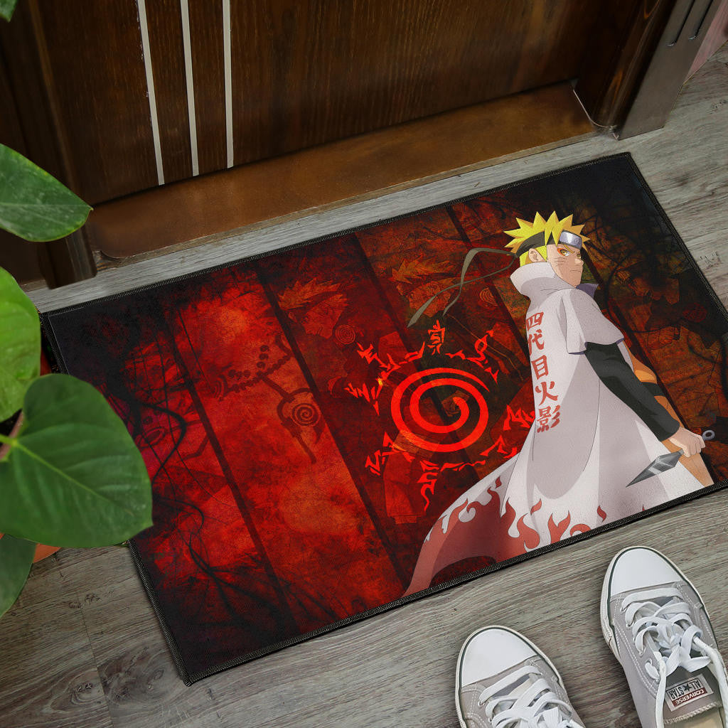 Naruto Anime Naruto Hokage Battle Moments Background Door Mat Home Decor