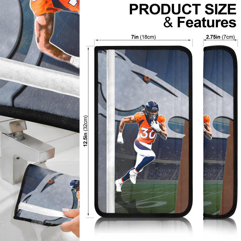 Denver American Football Broncos Football Keep Running And Focus Seat Belt Covers