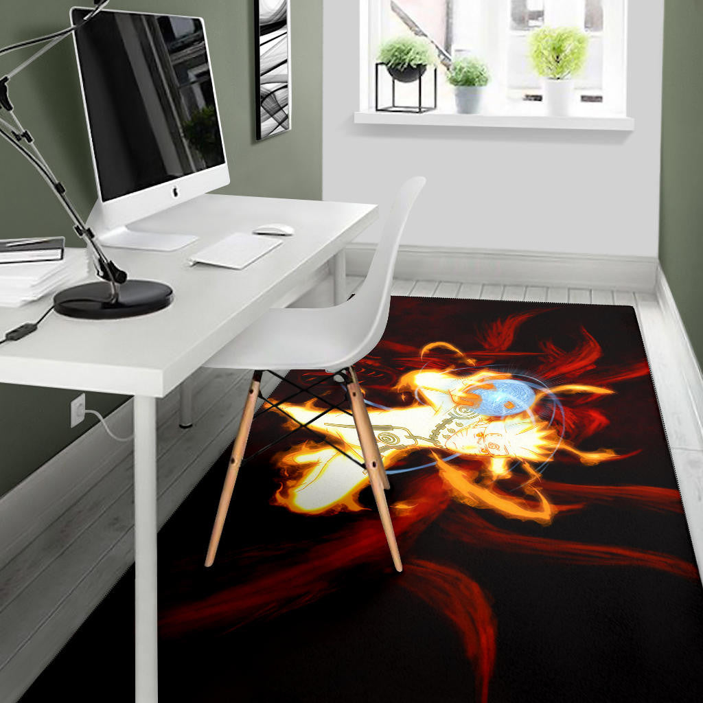 Naruto Anime Naruto Bijuu Mode Power Sharingan Area Rug Home Decor