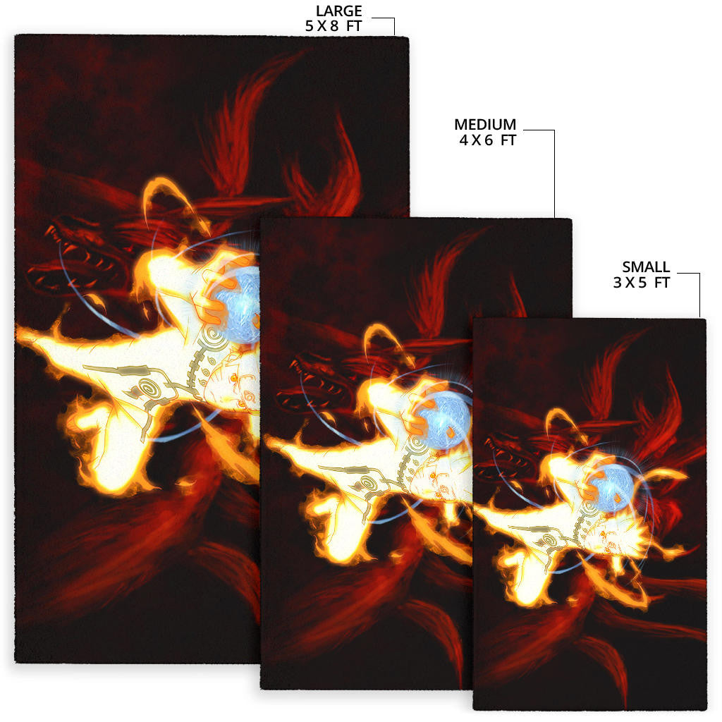 Naruto Anime Naruto Bijuu Mode Power Sharingan Area Rug Home Decor