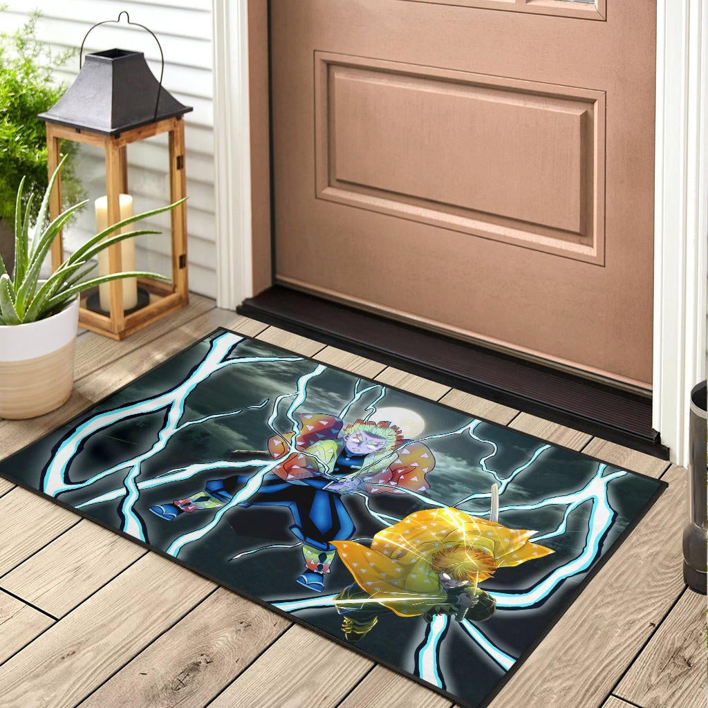 Demon Slayer Anime Zenitsu Lightning Breath Power Eye Door Mat Home Decor