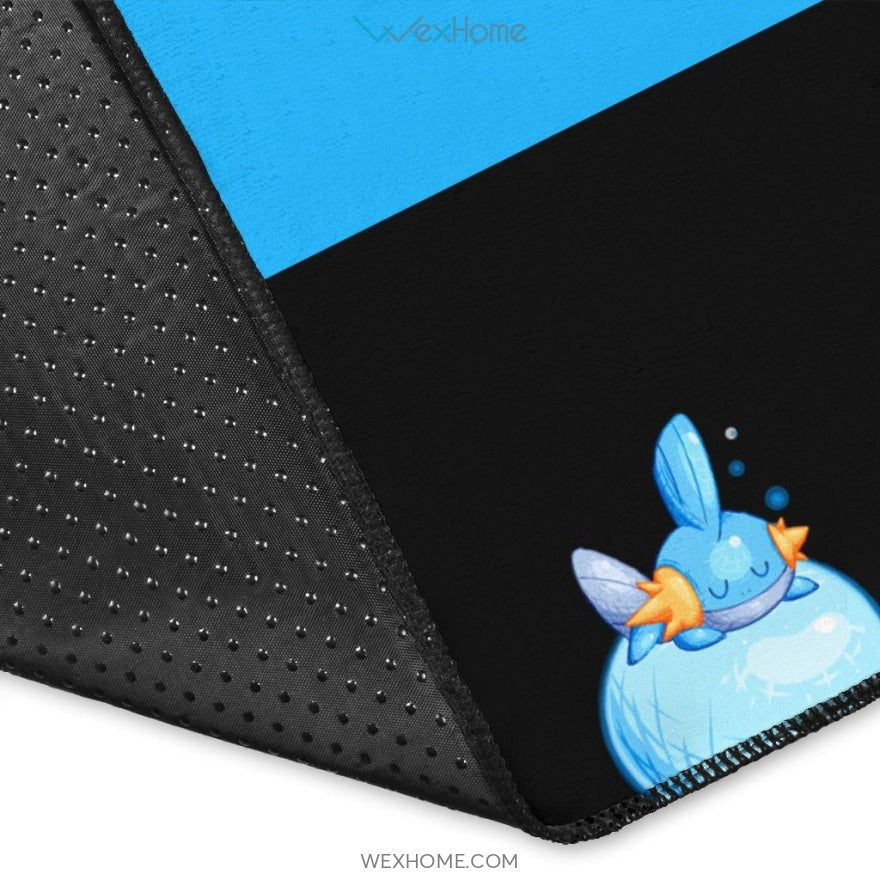 Pokemon Anime Mudkip Water Pokemon Face Blue Area Rug Home Decor