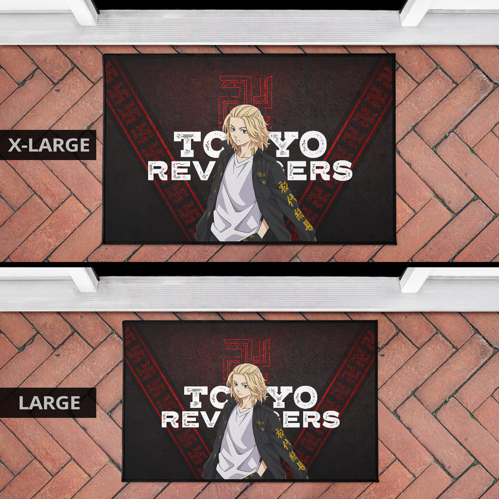 Tokyo Revengers Anime Cool Mikey Gang Red Pattern Theme Door Mat Home Decor