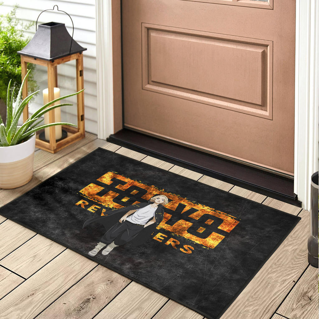 Tokyo Revengers Anime Cool Mikey Walking Golden Text Door Mat Home Decor