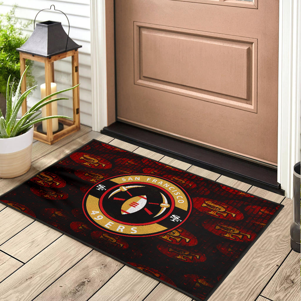 San Francisco American Football 49ers Football Door Mat Minimal Rugby Ball With Cross Axes Door Mat Home Decor