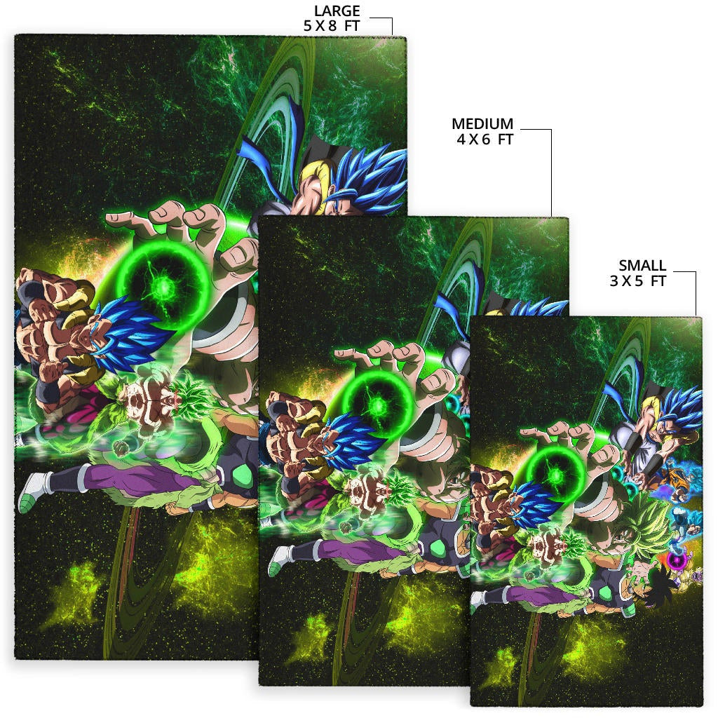 Dragon Ball Anime DB Goku And Vegeta Green Power Galaxy Area Rug Home Decor