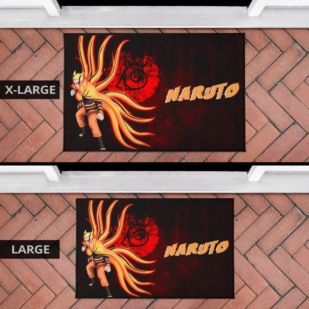 Naruto Anime Naruto Nine Tails Red And Black Door Mat Home Decor