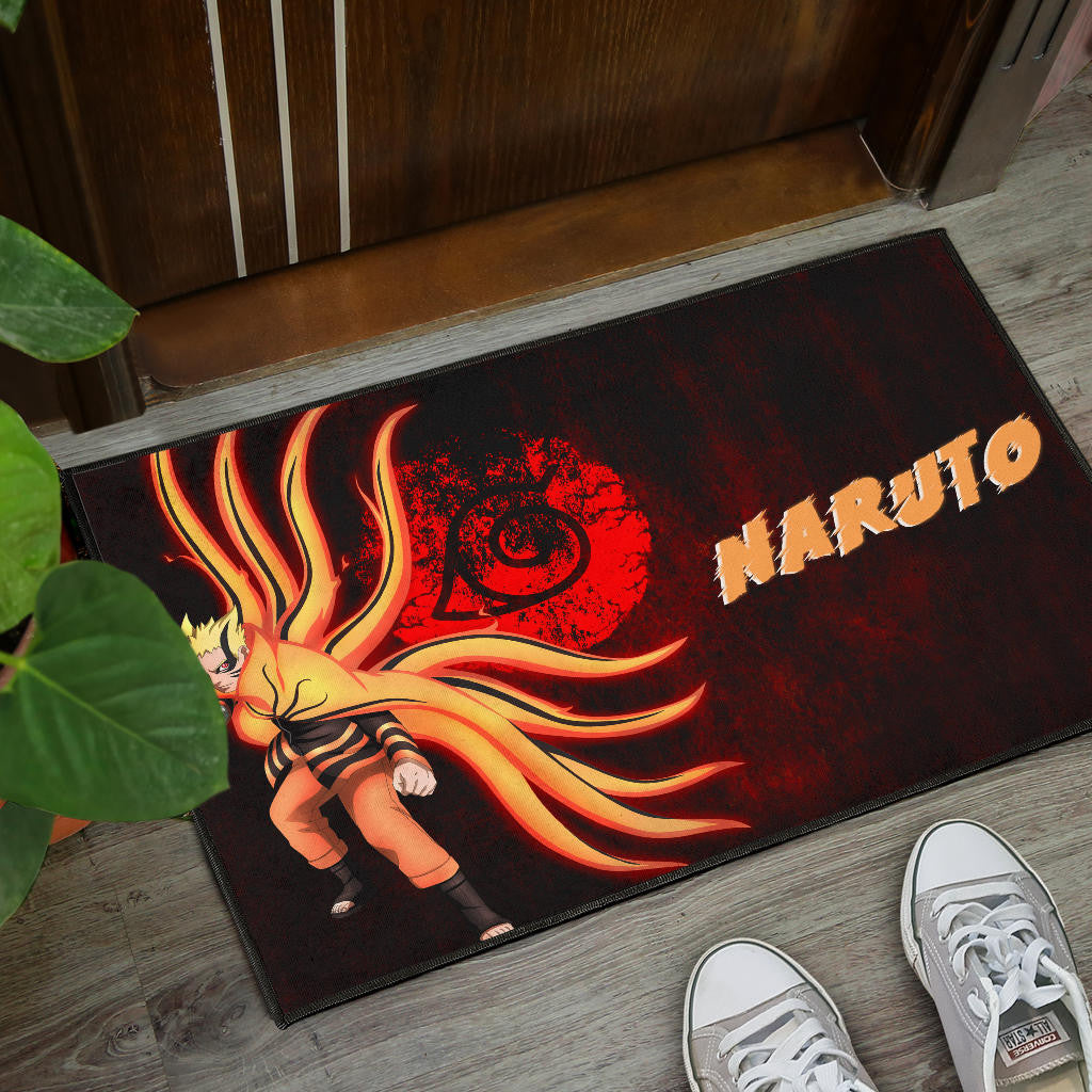 Naruto Anime Naruto Nine Tails Red And Black Door Mat Home Decor