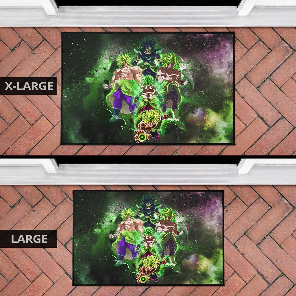 Dragon Ball Anime DB Super Saiyan Broly Moments Green Vapor Galaxy Door Mat Home Decor