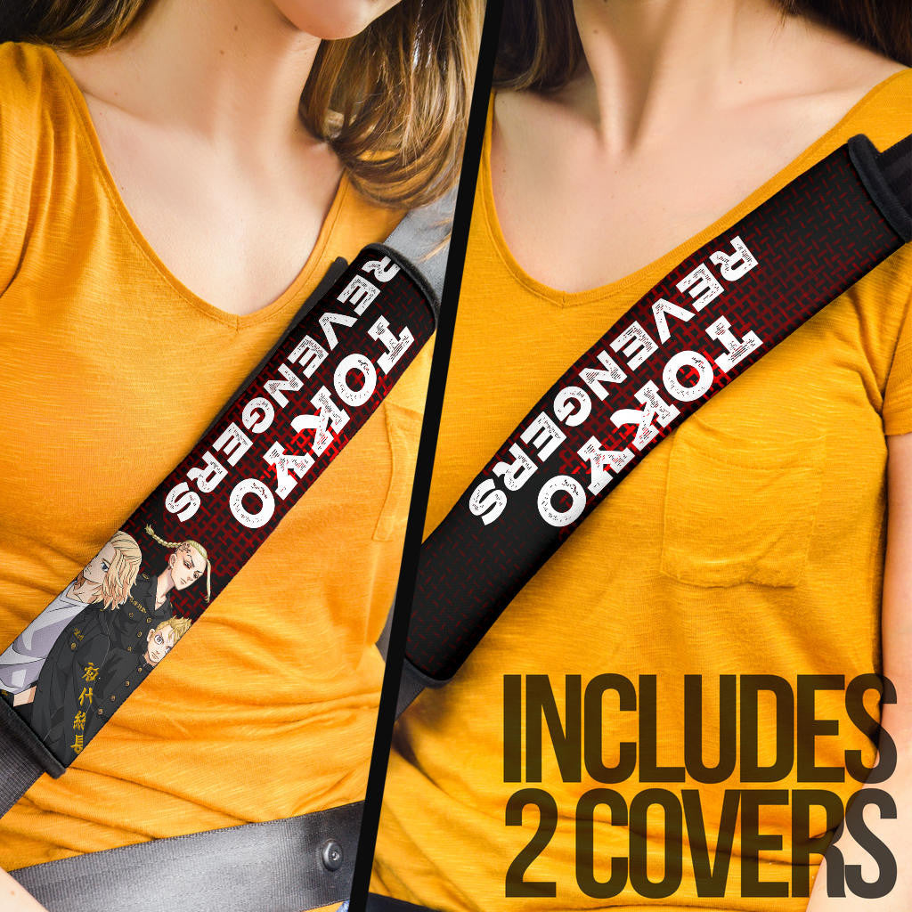 Tokyo Revengers Anime Mikey Brothers Uniform Red Steel Seat Belt Covers