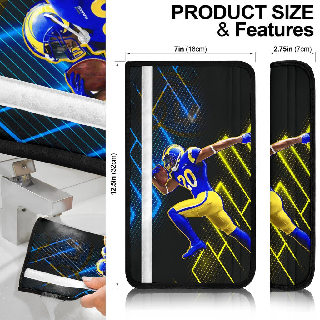 Los Angeles Rams American Football Team Cool Jalen Ramsey 20 Running Electronic Seat Belt Covers