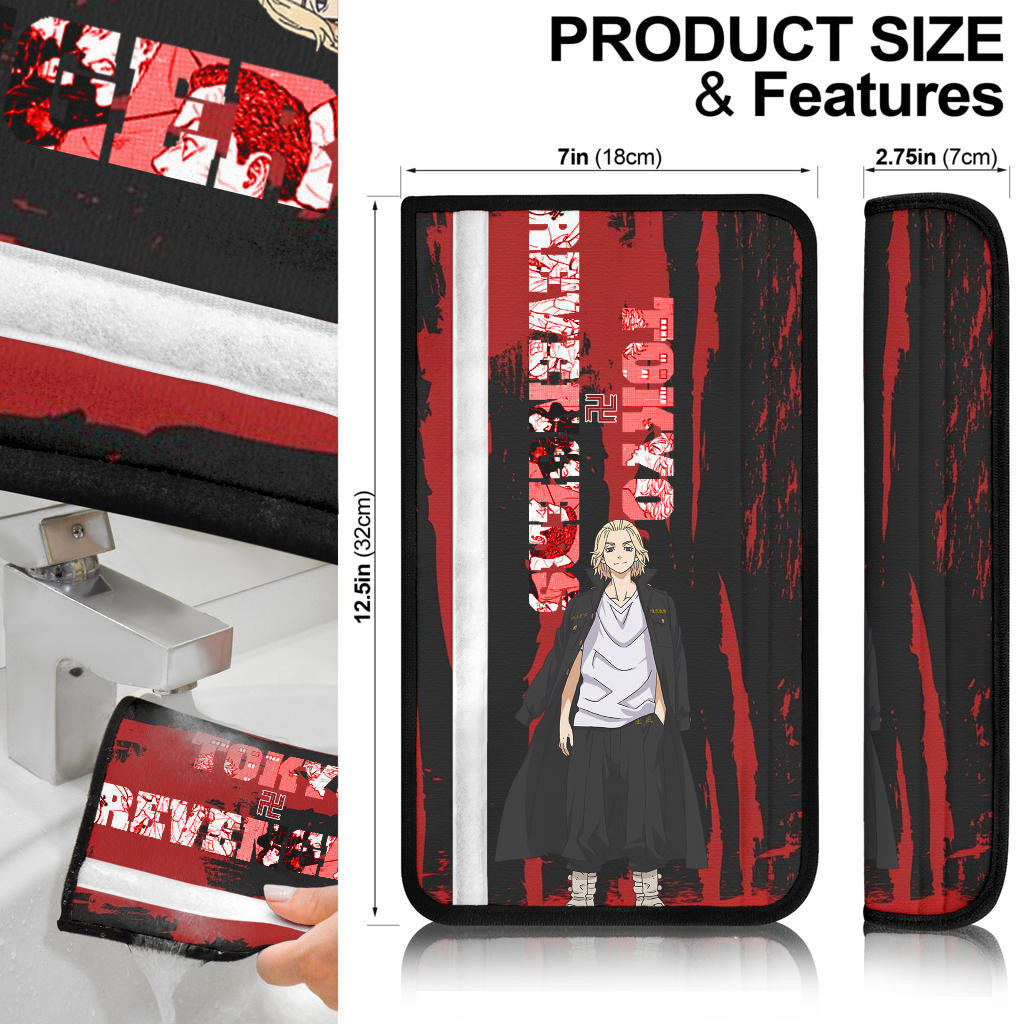 Tokyo Revengers Manga Anime Rindou Haitani Standing On Text Seat Belt Covers