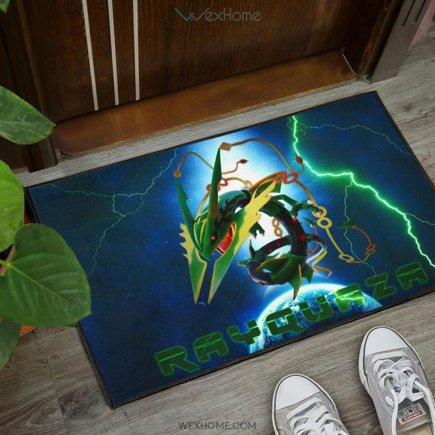 Pokemon Anime Pokemon Rayquaza Ultra Universe Blue Door Mat Home Decor