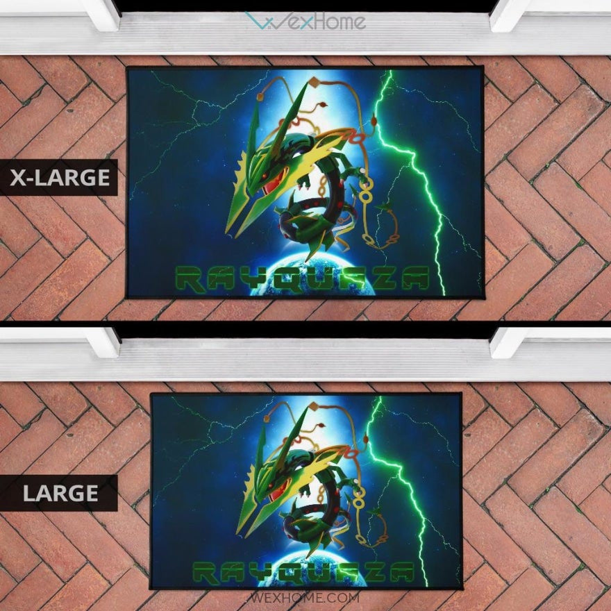 Pokemon Anime Pokemon Rayquaza Ultra Universe Blue Door Mat Home Decor